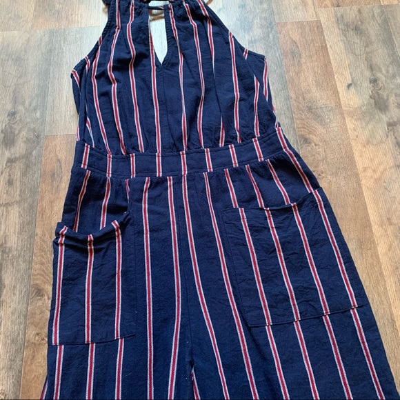 Universal thread stripe linen style jumpsuit - Picture 3 of 12
